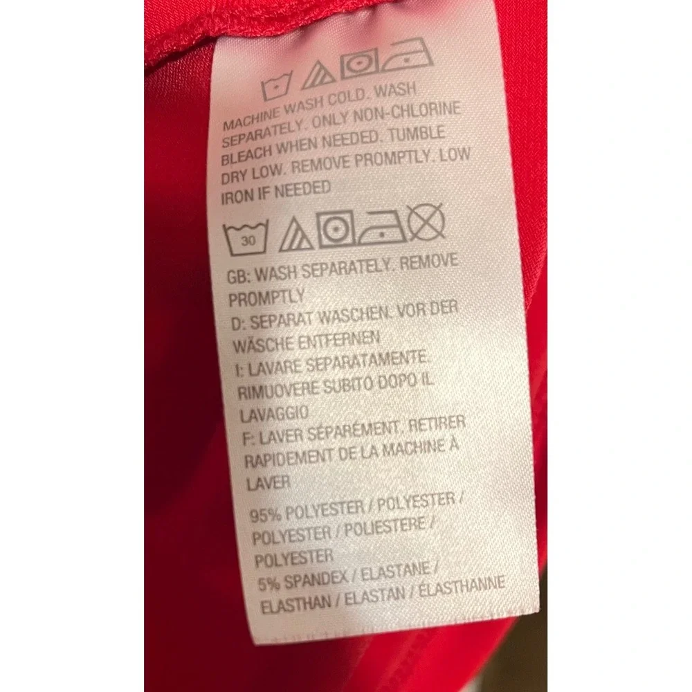 Susan Graver Liquid Knit Red Keyhole Neck Short Sleeve Tunic‎ Top Womens Size L - Picture 5 of 5